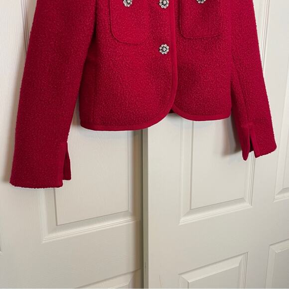 Cinq a Sept Junia Jewel Button Boucle Textured Cropped Jacket NWT - Picture 4 of 10